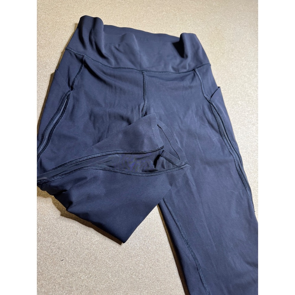 Lululemon All The Right Places Crop II Black Leggings Mesh Pockets Size 8 2018 - Picture 2 of 8